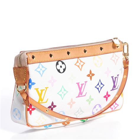 louis vuitton pochette white multicolor